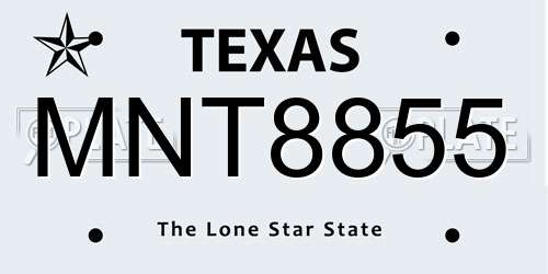 MNT8855 Texas License Plate