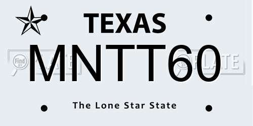 MNTT60 Texas License Plate