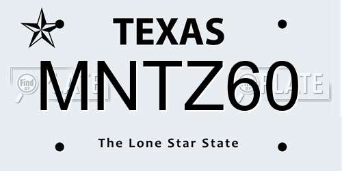 MNTZ60 Texas License Plate