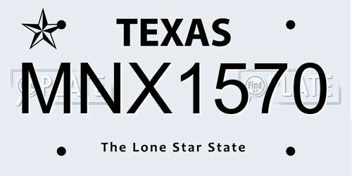 MNX1570 Texas License Plate