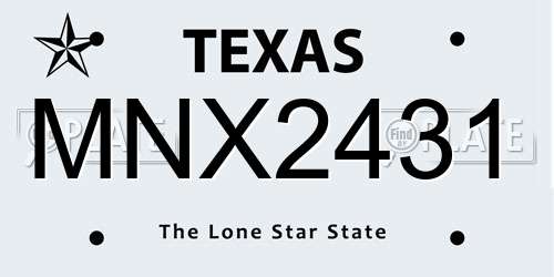 MNX2431 Texas License Plate