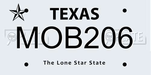 MOB206 Texas License Plate