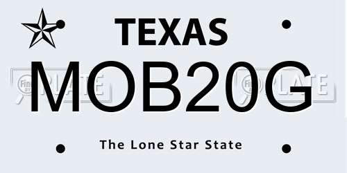 MOB20G Texas License Plate