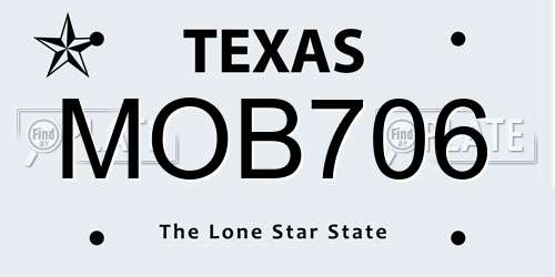 MOB706 Texas License Plate