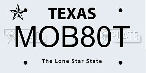 MOB80T Texas License Plate
