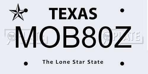 MOB80Z Texas License Plate