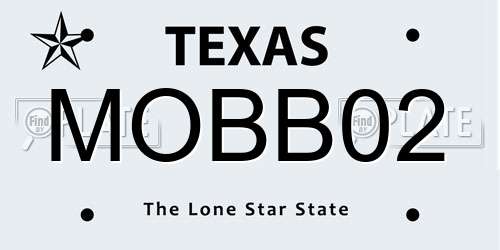 MOBB02 Texas License Plate