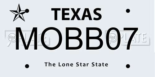 MOBB07 Texas License Plate