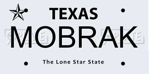 MOBRAK Texas License Plate
