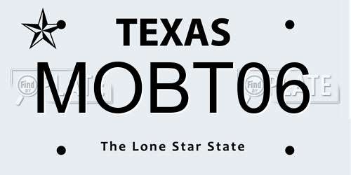 MOBT06 Texas License Plate