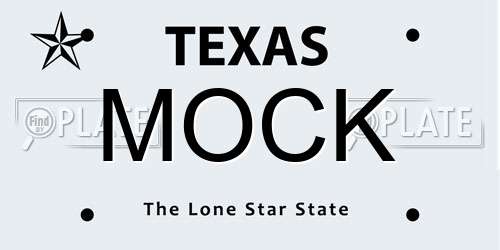 MOCK Texas License Plate