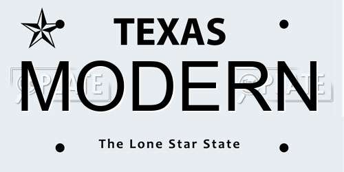 MODERN Texas License Plate