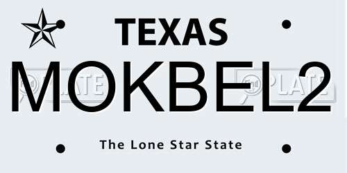 MOKBEL2 Texas License Plate