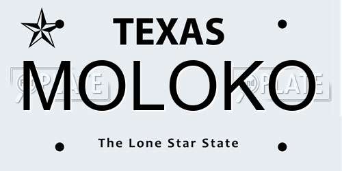 MOLOKO Texas License Plate