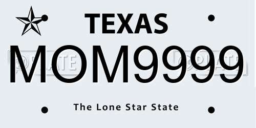 MOM9999 Texas License Plate