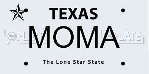 MOMA Texas License Plate