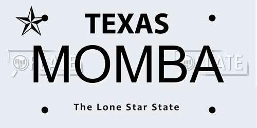 MOMBA Texas License Plate