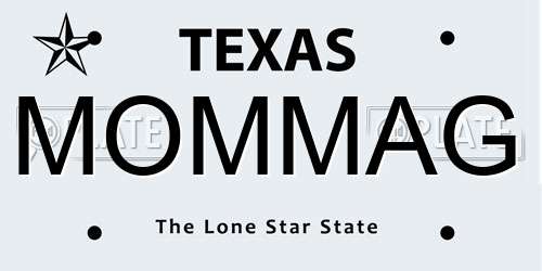 MOMMAG Texas License Plate