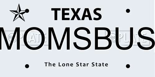MOMSBUS Texas License Plate