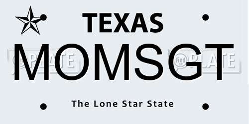 MOMSGT Texas License Plate