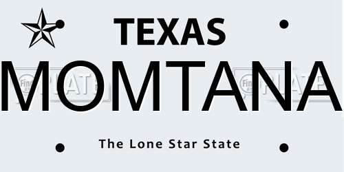 MOMTANA Texas License Plate
