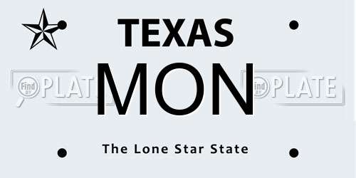 MON Texas License Plate