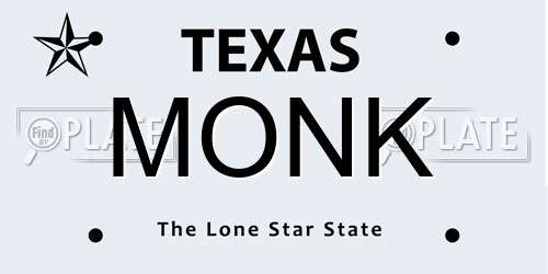 MONK Texas License Plate