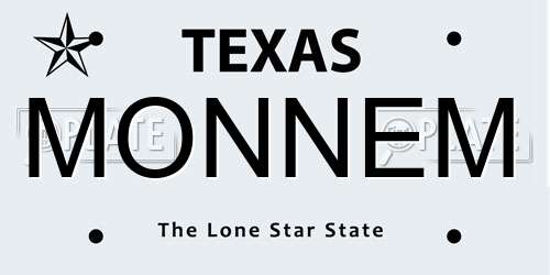 MONNEM Texas License Plate