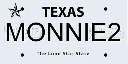 MONNIE2 Texas License Plate
