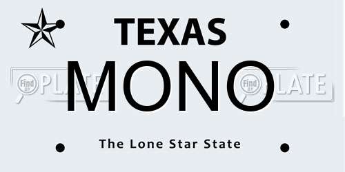 MONO Texas License Plate