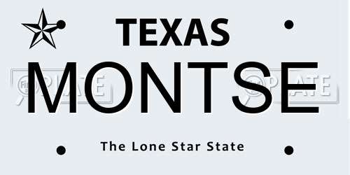 MONTSE Texas License Plate