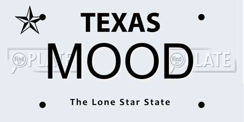 MOOD Texas License Plate