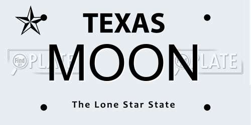 MOON Texas License Plate