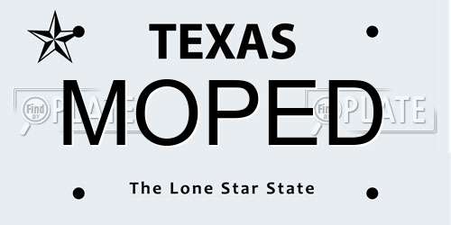 MOPED Texas License Plate