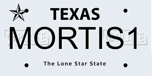 MORTIS1 Texas License Plate