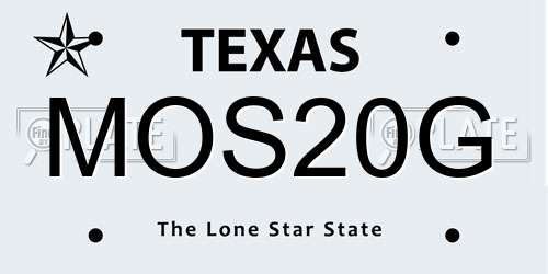MOS20G Texas License Plate