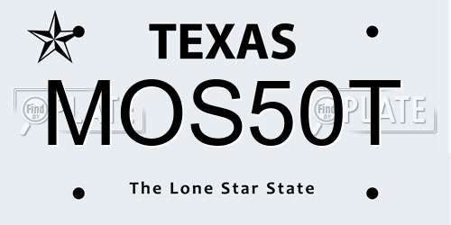MOS50T Texas License Plate