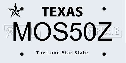 MOS50Z Texas License Plate