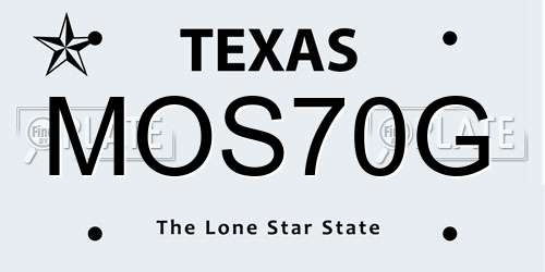 MOS70G Texas License Plate