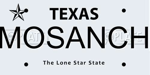 MOSANCH Texas License Plate