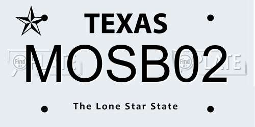 MOSB02 Texas License Plate