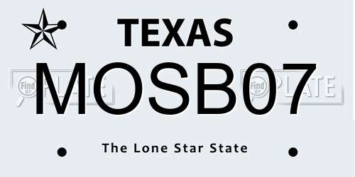 MOSB07 Texas License Plate
