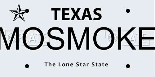 MOSMOKE Texas License Plate