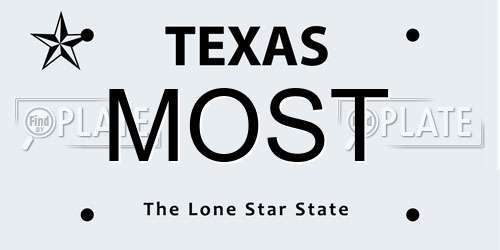 MOST Texas License Plate