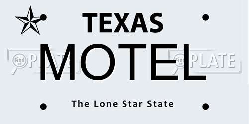 MOTEL Texas License Plate