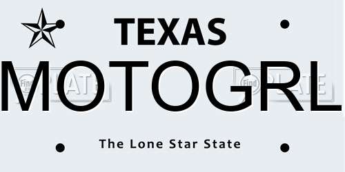 MOTOGRL Texas License Plate