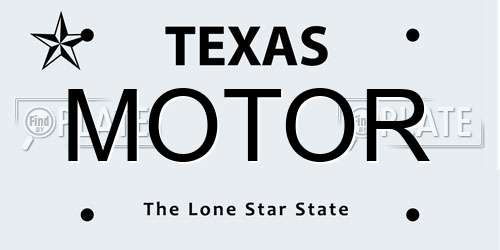 MOTOR Texas License Plate