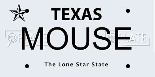 MOUSE Texas License Plate