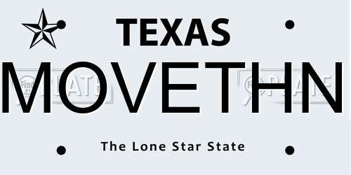 MOVETHN Texas License Plate