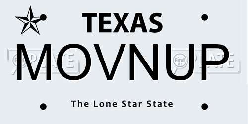 MOVNUP Texas License Plate